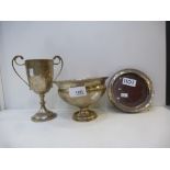 A presentation bowl, silver Birmingham 1945 and a silver presentation cup, London 1963, together