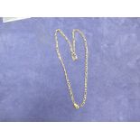 9ct yellow gold flat link neck chain, stamped 375, 6.8g