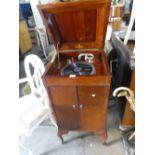 Vintage mahogany cased 'Academy' gramophone