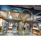 Pair of hoop and stick back chairs