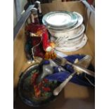 Box of sundries to incl. collectors plates, glass duck etc.