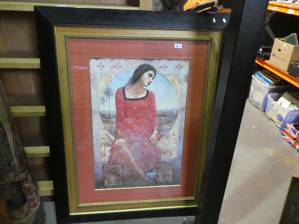 Large framed and glazed picture of a girl