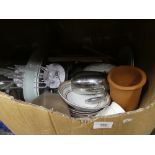 Five boxes of mixed sundry to include Japanese tea ware, a modern Debenhams dinner set etc.