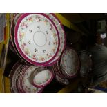 Two boxes of mixed ceramics to incl blue and white together with crystal bowls, inlaid tray etc.