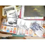 Box of The Sun soccer cards vintage postcards etc.