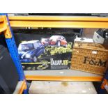 Electric car racing set 'The Italian Job' together with FPM wicker hamper