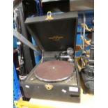A portable Columbia gramophone