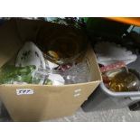 3 boxes of glass, ceramics and sundries.