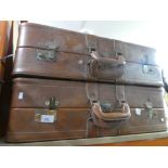 2 vintage shoe sellers suitcases, compartmental to allow for shoe storage.