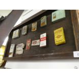 Framed montage of old cigarette packets