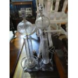 Pair of vintage glass table lamps, 1 being AF