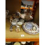 A quantity of ceramics mainly oriental style to include a quantity of Mason's plates