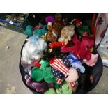 A suitcase of Ty Beanie babies and 6 in cases