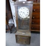 An old Simplex oak cased clocking in machine early 20th century 115cms.
