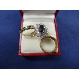 Three 9ct gold stone set rings, stamped 375, total gross item weight 8.3g