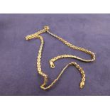 9ct triple gold articulated necklace, stamped 375, 43cm long, 7.8g