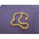 9ct yellow gold bracelet stamped 375, 18.3g