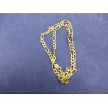 9ct yellow gold flat link neck chain, stamped 375, 13g.