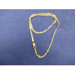 18ct yellow and white gold twist style neck chains, stamped 750, 12.2g