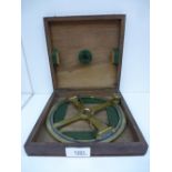 19th Century brass circular plotting compass with scale on outer edge by Cary of London 18cm