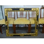 A 19th century black and gilt picture frame, aperture 75 x 62 cms