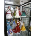 Two shelves of Royal Doulton figures and others - 13