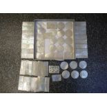 A small quantity of Chinese mother of pearl gaming counters