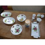 A small quantity of Portmeirion Pomona tableware to include two large bowls and two oval dishes