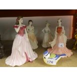 3 x Coalport lady figures, Karen, Sue, and Sarah, together with a Royal Doulton Margaret etc