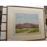 A watercolour of landscape near Dornoch by R.Foster Moore 1953, signed lower left, 30 x 24.5cms