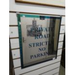 Chromed private road sign