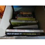 A box of old Hard back books mainly models of transport themed