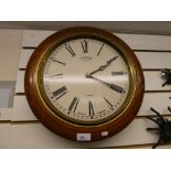 Mahogany cased wall clock with Smith Enfield workings