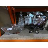 A quantity of glass items to include a Rosenthal dish, A carnival glass handkerchief bowl, glass