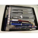 A quantity of pens to include cased Parker examples