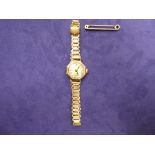 Lady's vintage wristwatch with 9ct gold octagonal case, engraved 'Frances 6th Aug 1944' on back,