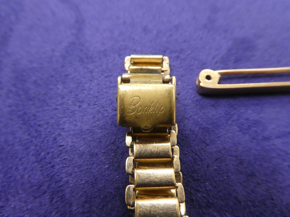 Lady's vintage wristwatch with 9ct gold octagonal case, engraved 'Frances 6th Aug 1944' on back, - Image 3 of 3