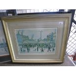 John R. Edwards - Jedd, a pencil signed limited edition print of Christmas shoppers in market, 39/