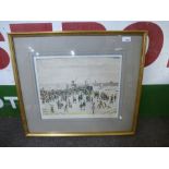 L.S. Lowry; a pencil signed limited proof of 'Ferry Boats' on reverse inscribed No. 23 published