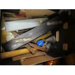 Quantity of wooden rulers, tape measures etc.