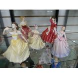 Five Royal Doulton figures, to include Madeline and Ellen