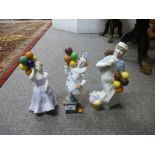 Three Royal Doulton figures; Balloon Clown HN2894, Balloons HN3187 and Covent Garden HN2857 - 3