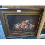 An old still life oil painting of fruit, monogrammed H.W.C, possibly Hilda Mary Curtis, a Robert