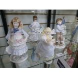 Four Coalport figurines of Children to include, The Goose Girl and Childhood Toys - 4