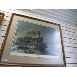 Terence Cuneo; a pencil signed paint of 'The Flying Scotsman' 426/850 77.5 x 61 cms