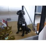 A large Beswick black seated Labrador, 33.5cms