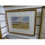 John Blair; an antique watercolour of St Andrews golf course and town to rear, signed, 25.5 x 17cms