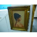 An oil portrait of lady signed R. Maxwell, 29.5 x 45 cms