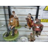 Four Royal Doulton figures: The Foaming Quart HN2162, The Professor HN2281, Farmer and Fisherman - 4