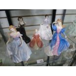 Five Royal Doulton figures to include, Faith, Suzanne and Debbie